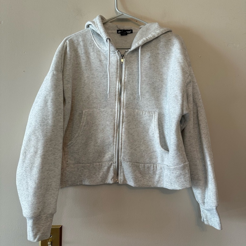 Womens Charlotte Russe grey crop jacket L